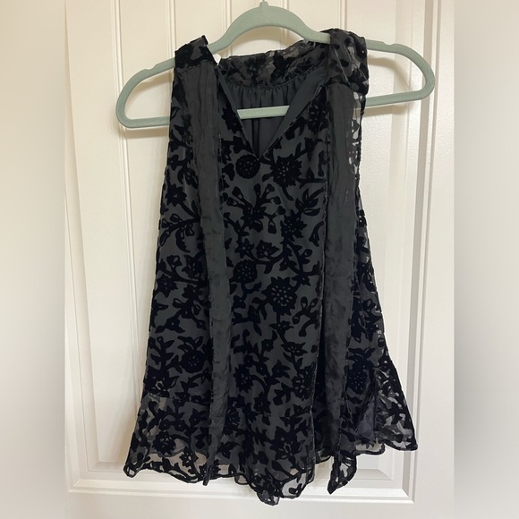 Max Studio Devore Floral Burnout Velvet Black Neck Tie Halter Women’s, NWT - Picture 7 of 7